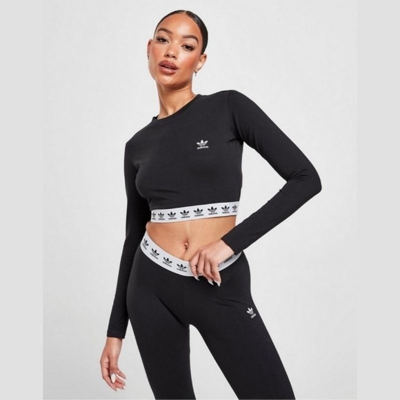 NWT ADIDAS ORIGINALS CROP TOP - BLACK - Picture 2 of 3